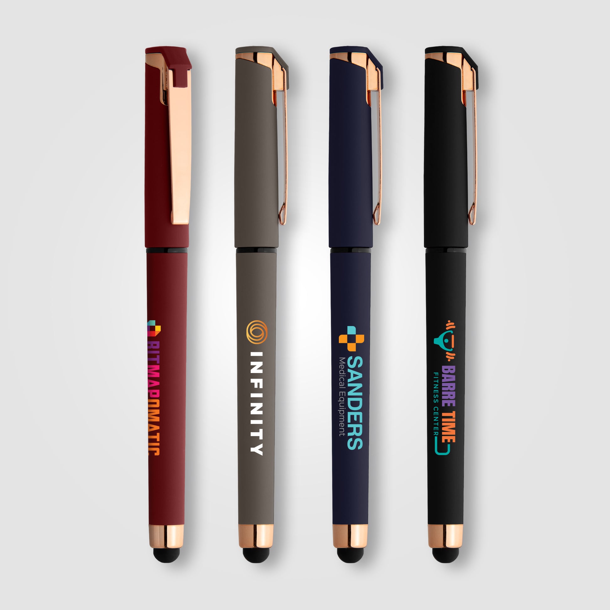 Image of the Islander Softy Rose Gold Gel Pen w/ Stylus - ColorJet promotional product, SKU AGY-C.