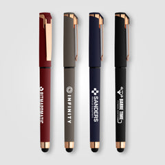 Image of the Islander Softy Rose Gold Gel Pen w/ Stylus promotional product, SKU AGY.