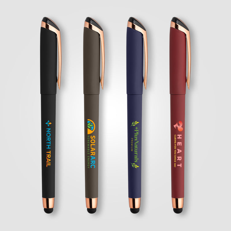 Gazelle Gel Softy Rose Gold Pen w/ Stylus - ColorJet-zoom-