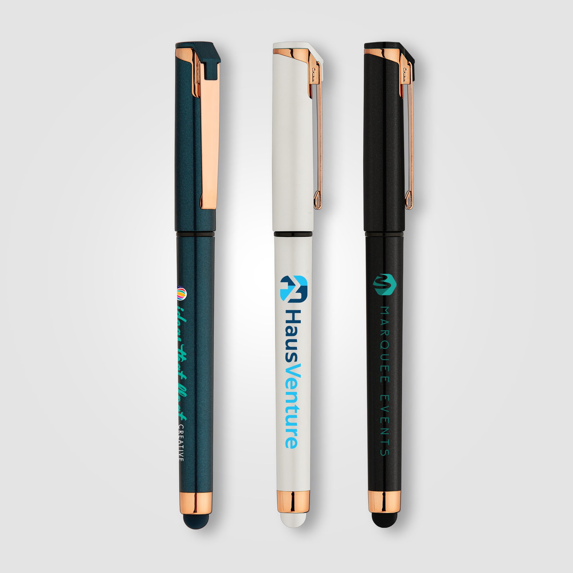 Image of the Islander Pearl Rose Gold Stylus Gel Pen - ColorJet promotional product, SKU AHU-C.