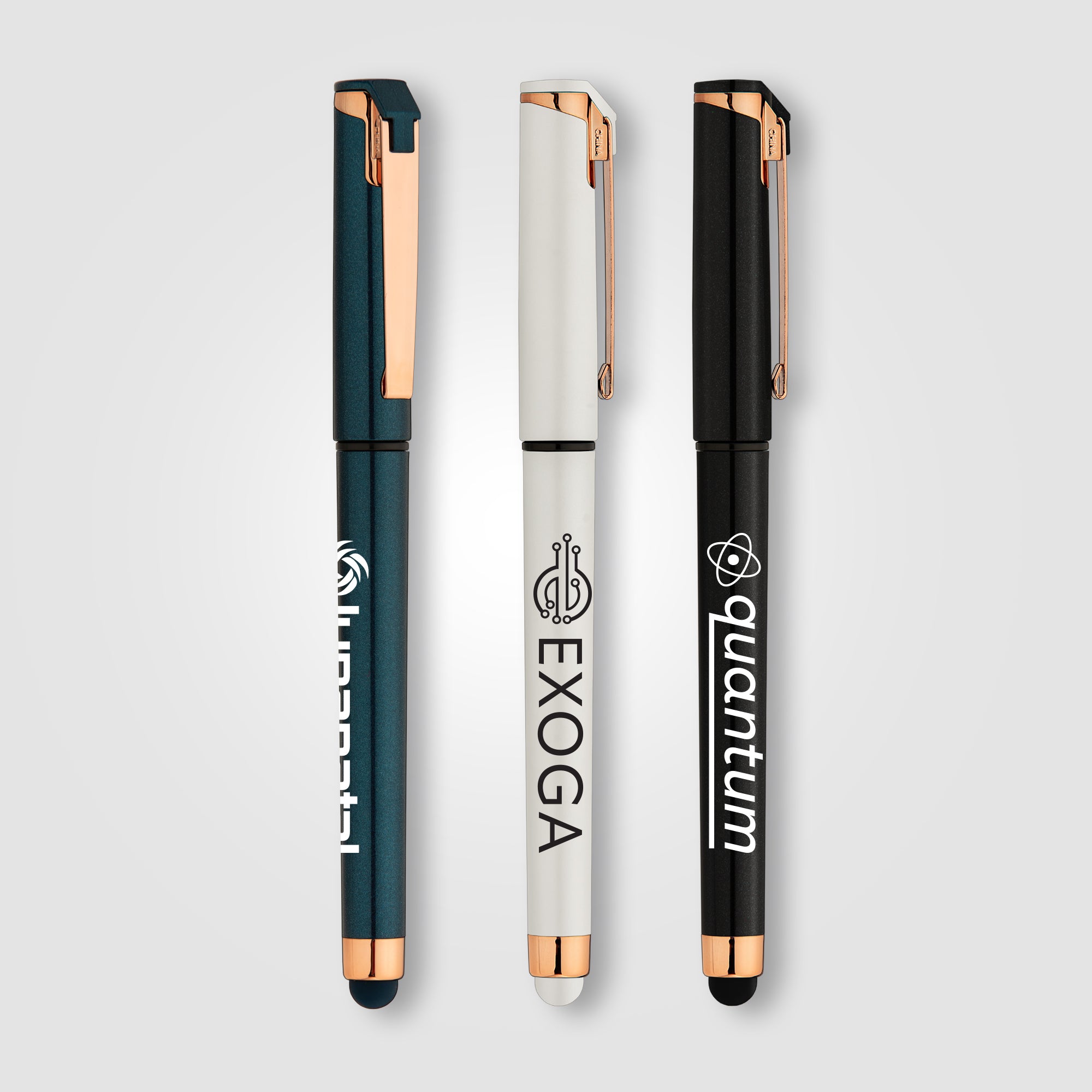 Image of the Islander Pearl Rose Gold Stylus Gel Pen promotional product, SKU AHU.