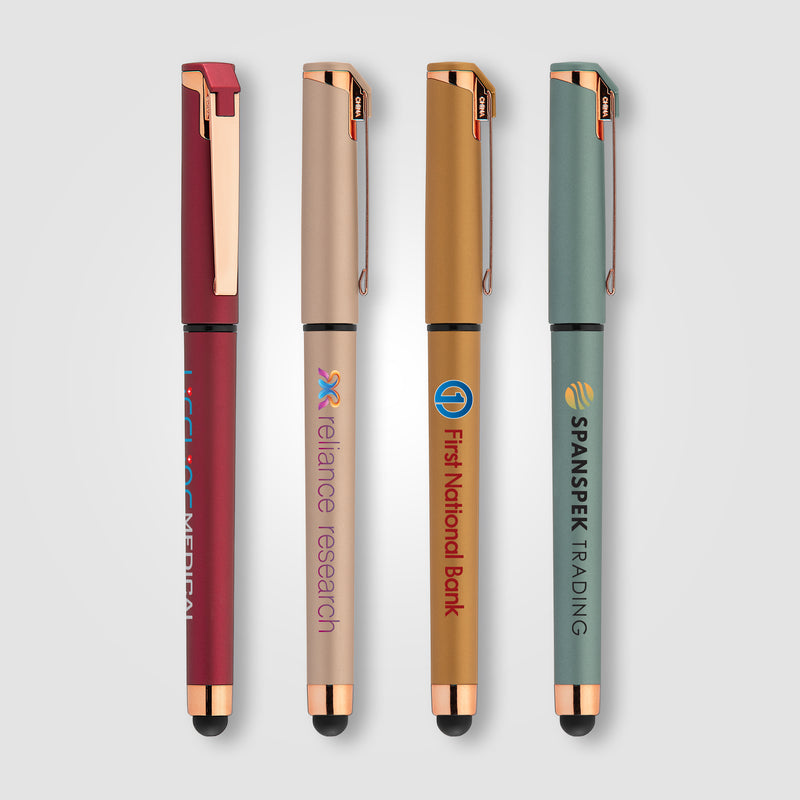 Islander Softy Rose Gold Metallic Designer Gel Pen w/ Stylus - ColorJet-zoom-