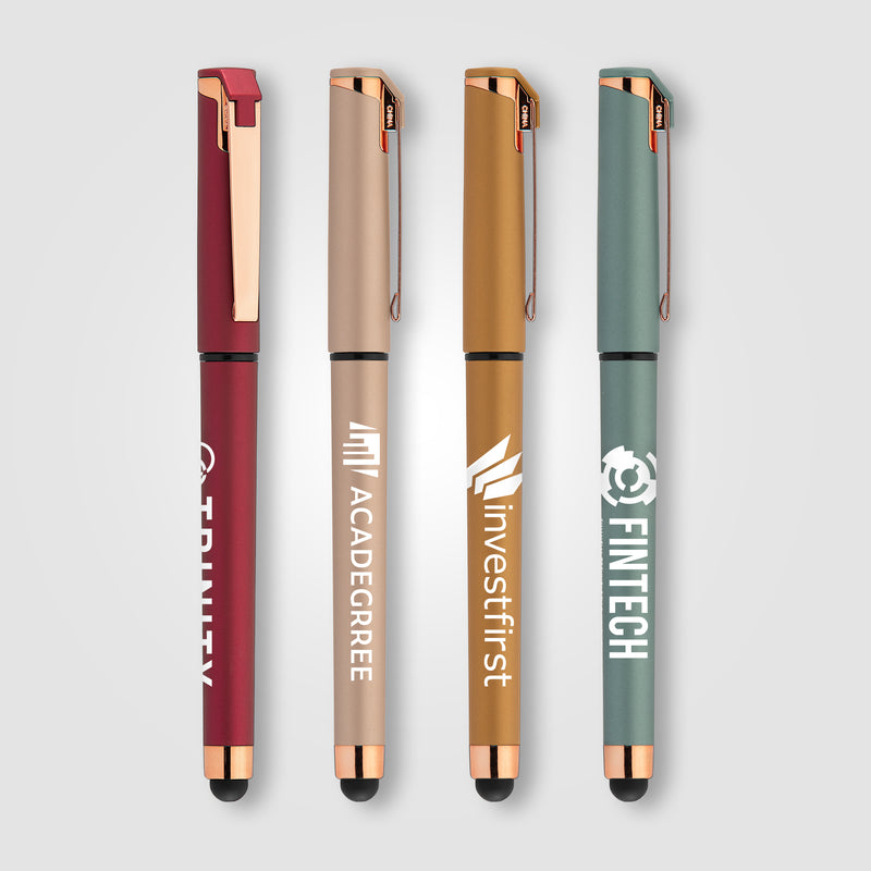 Islander Softy Rose Gold Metallic Designer Gel Pen w/ Stylus-zoom-