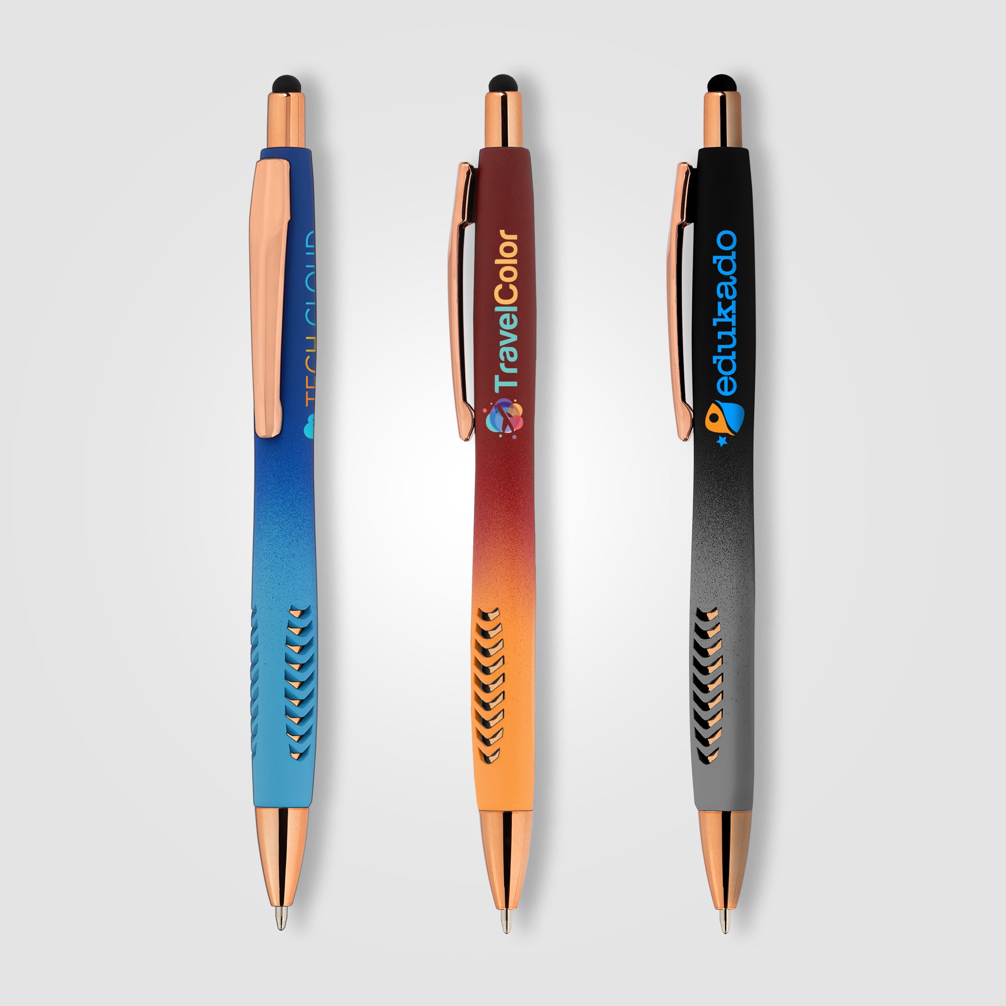 Image of the Avalon Ombre Softy Rose Gold Pen w/ Stylus- ColorJet promotional product, SKU AJF-C.