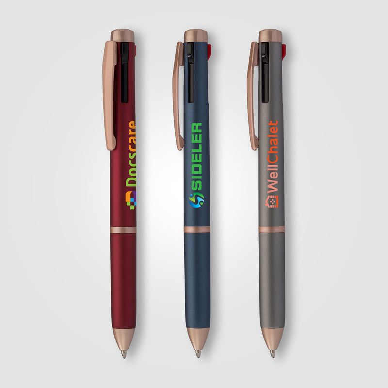 Trio Rose Gold Multi-Ink Pen - ColorJet-zoom-