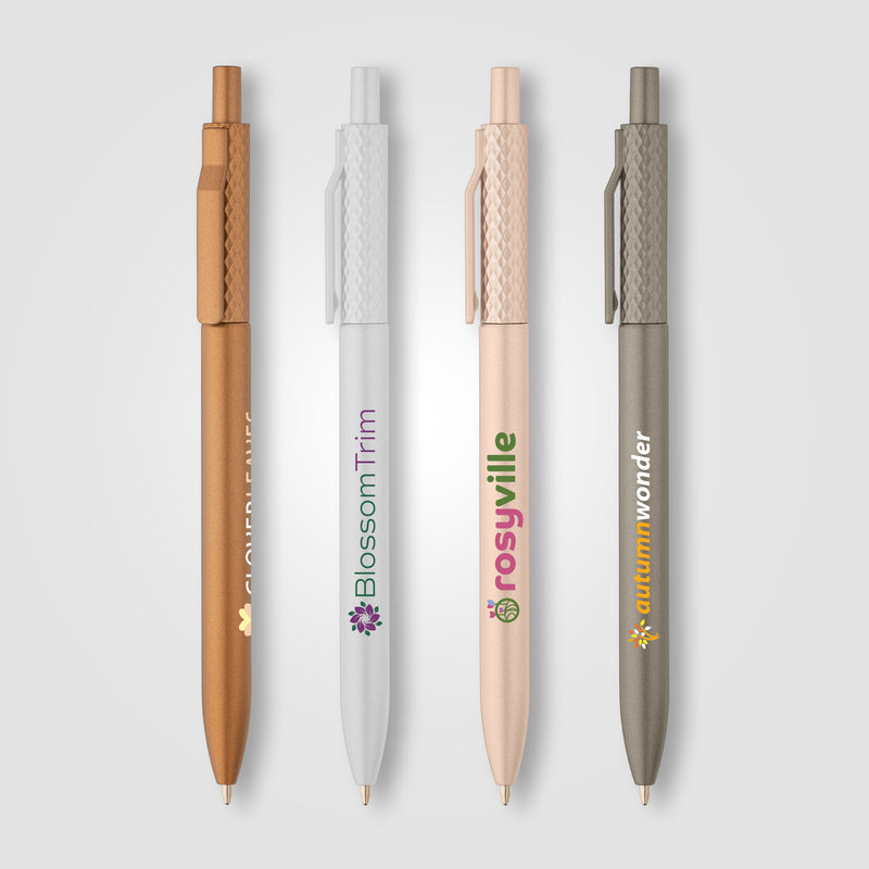 Vale Recycled Plastic Diamond Textured Metallic Pen -ColorJet-zoom-
