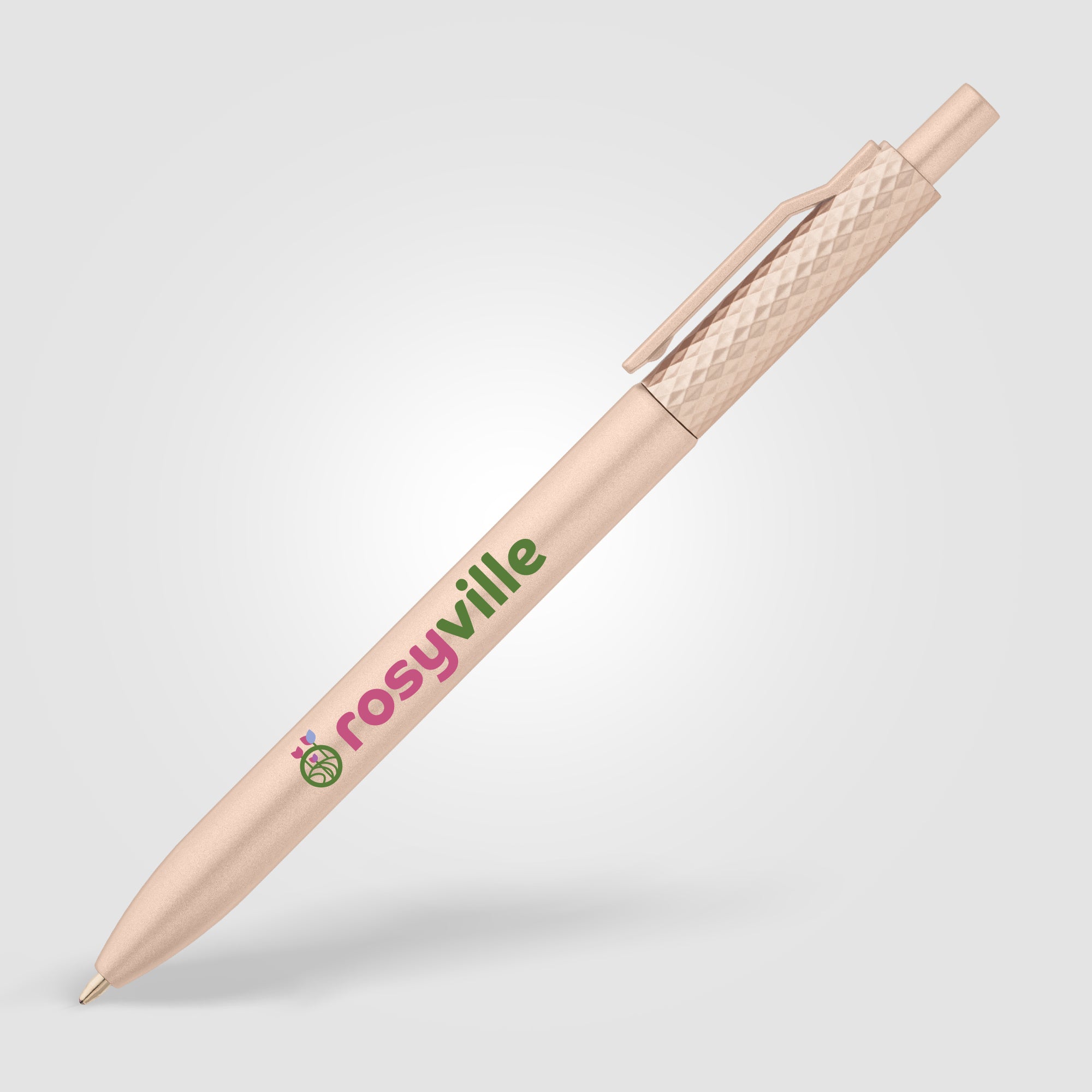 Vale Recycled Plastic Diamond Textured Metallic Pen -ColorJet-zoom-4