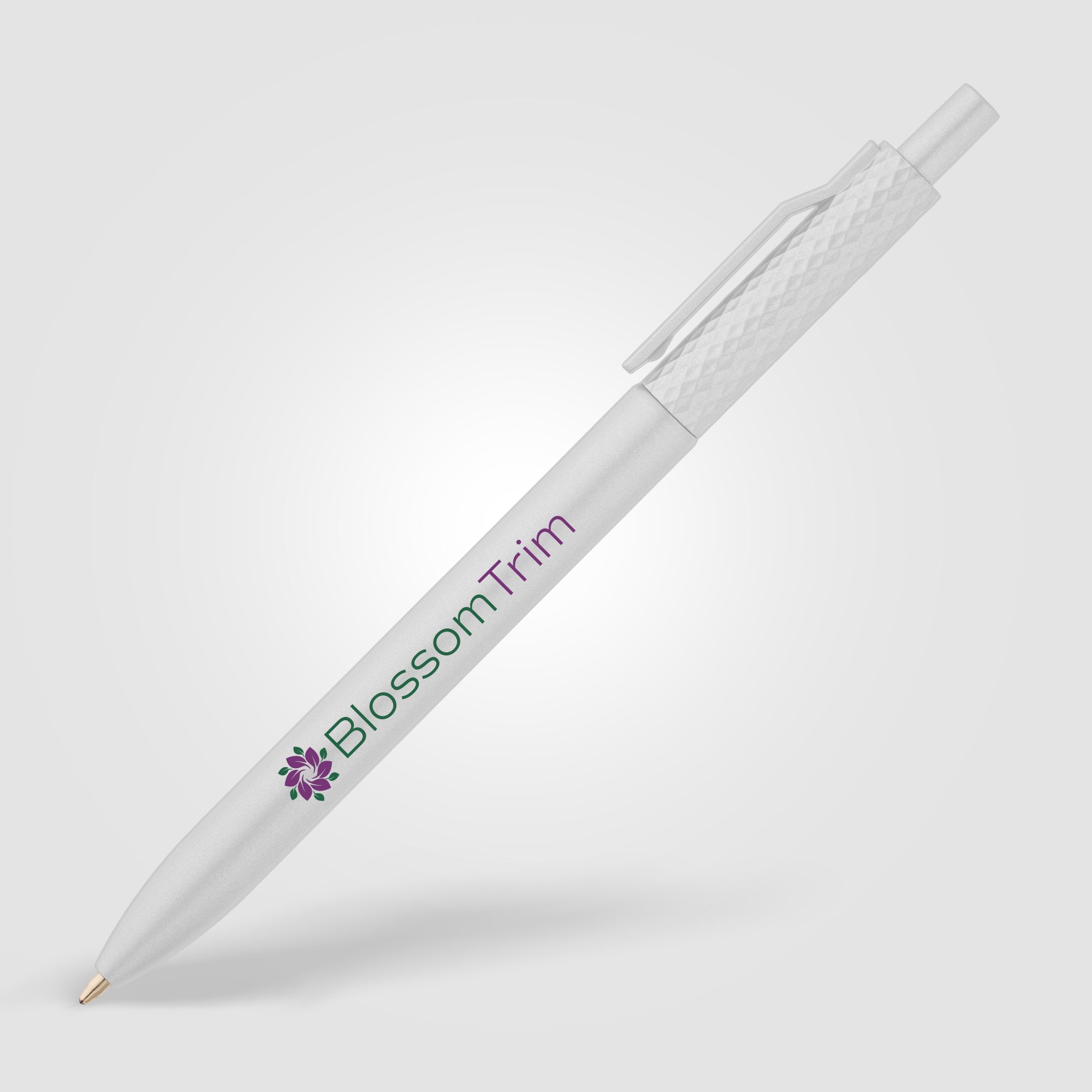 Vale Recycled Plastic Diamond Textured Metallic Pen -ColorJet-zoom-5