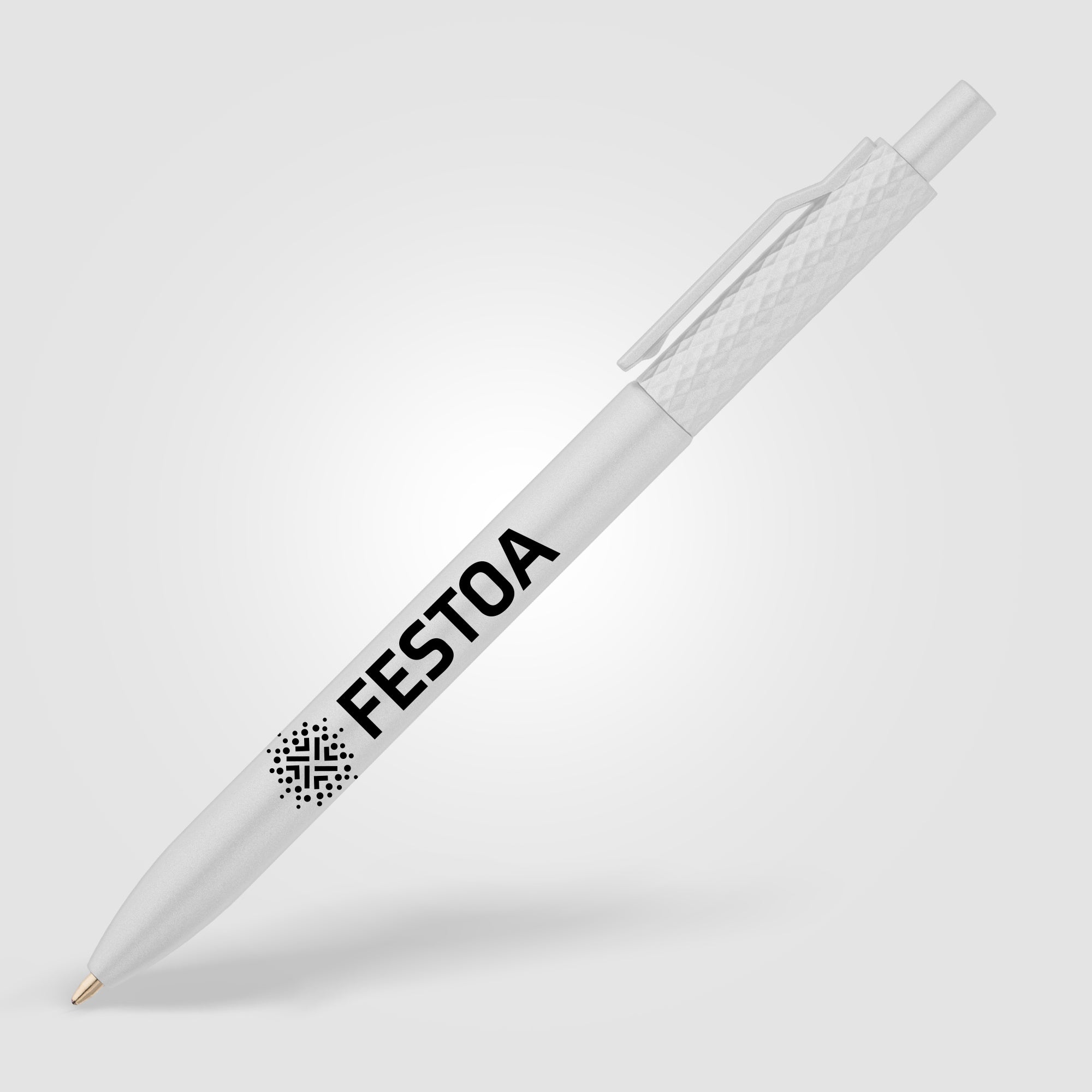 Vale Recycled Plastic Diamond Textured Metallic Pen-zoom-5