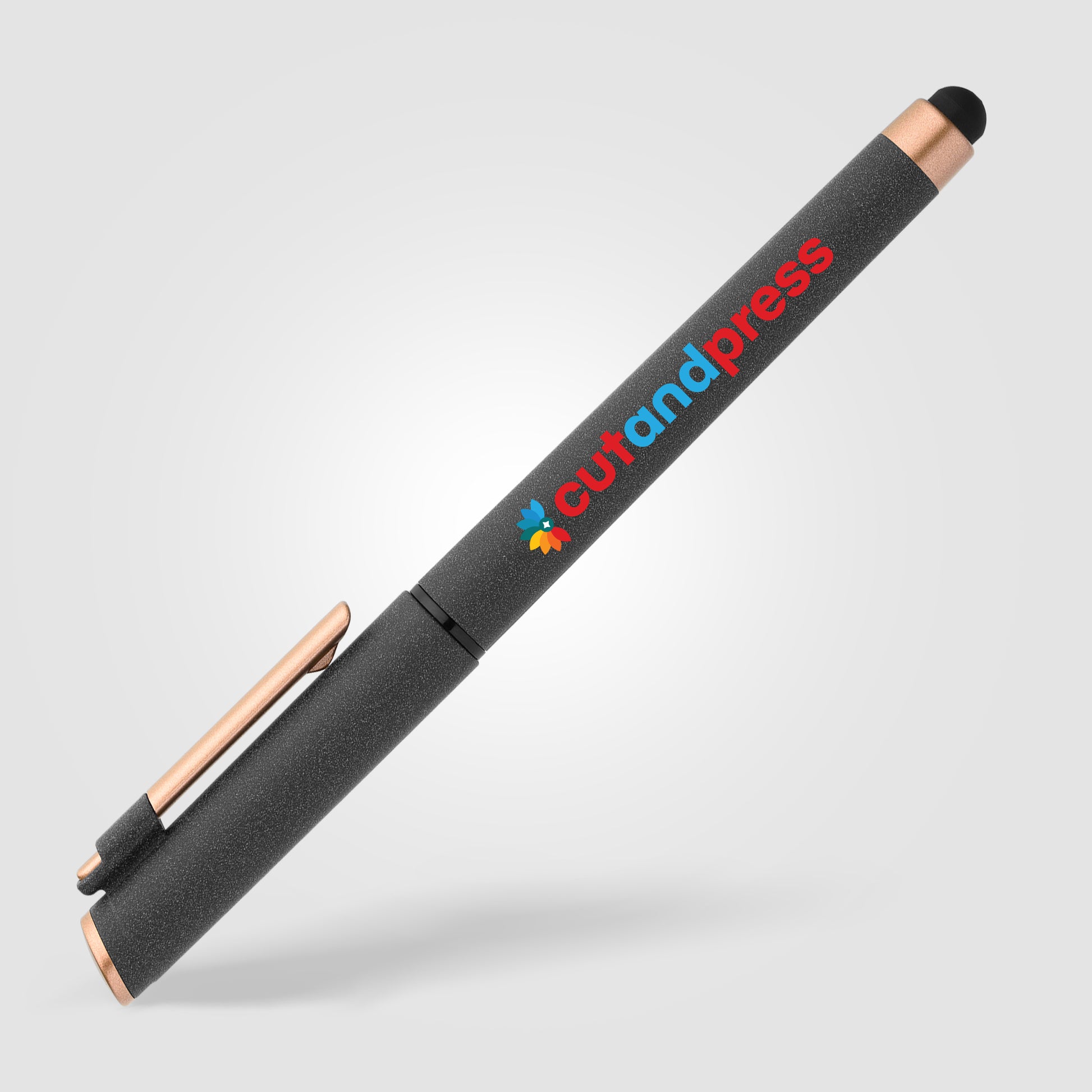 York Recycled Plastic Bronze Trim Stylus Gel Pen -ColorJet-2
