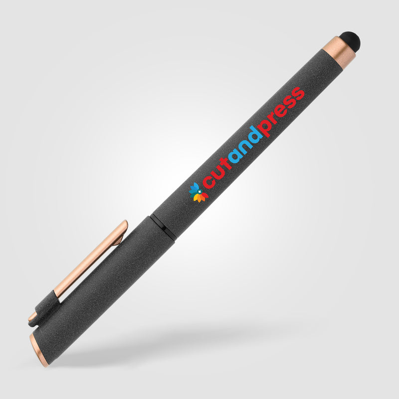 York Recycled Plastic Bronze Trim Stylus Gel Pen -ColorJet-zoom-