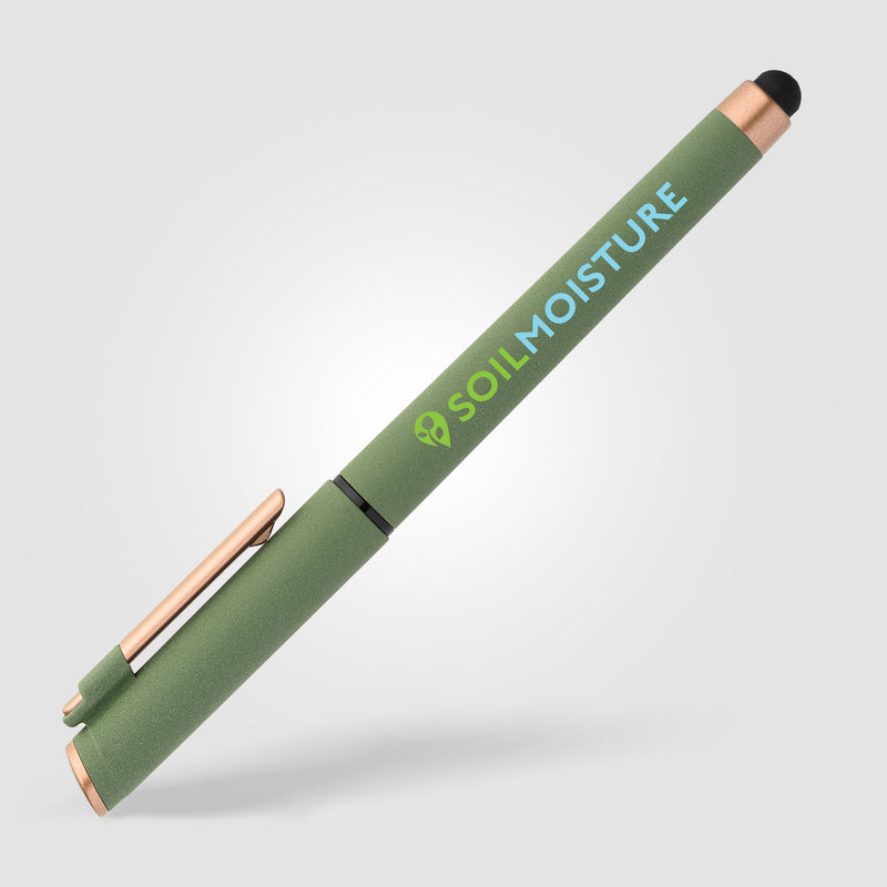 York Recycled Plastic Bronze Trim Stylus Gel Pen -ColorJet-zoom-