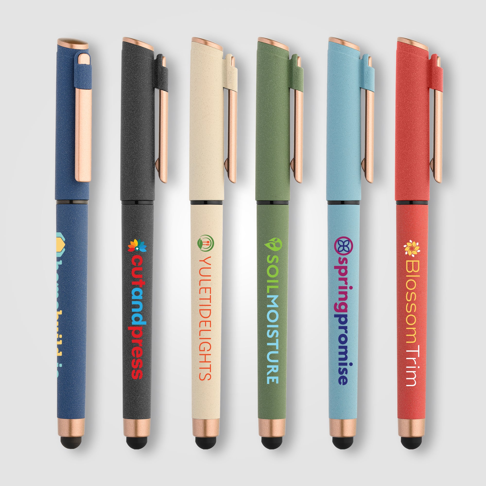Image of the York Recycled Plastic Bronze Trim Stylus Gel Pen -ColorJet promotional product, SKU ALM-C.
