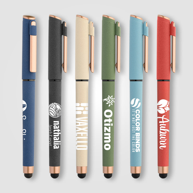 York Recycled Plastic Bronze Trim Stylus Gel Pen-zoom-