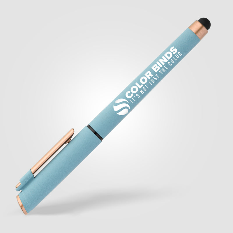 York Recycled Plastic Bronze Trim Stylus Gel Pen-zoom-
