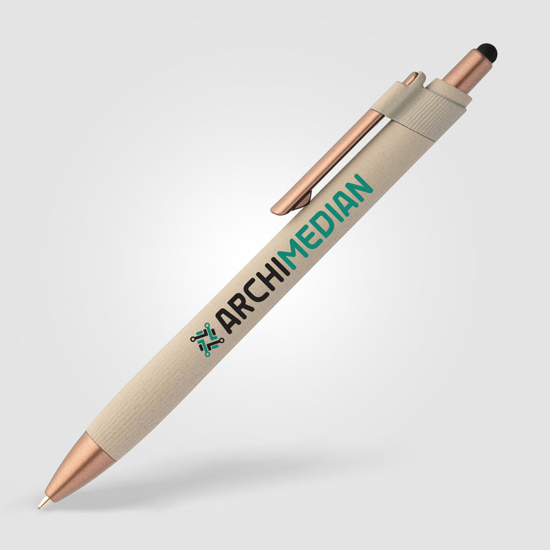 York Recycled Plastic Bronze Trim Stylus Ballpoint Pen -ColorJet-zoom-