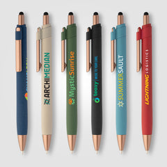 Image of the York Recycled Plastic Bronze Trim Stylus Ballpoint Pen -ColorJet promotional product, SKU ALN-C.