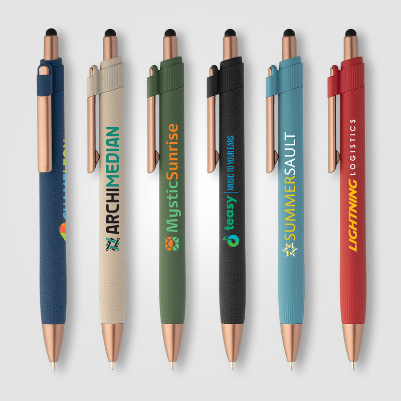 York Recycled Plastic Bronze Trim Stylus Ballpoint Pen -ColorJet-zoom-