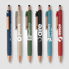 Image of the York Recycled Plastic Bronze Trim Stylus Ballpoint Pen promotional product, SKU ALN.