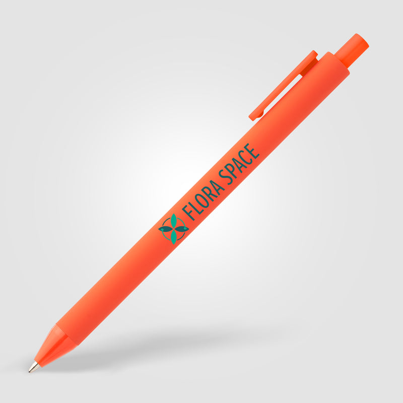 Bloom Recycled Plastic Retractable Soft Touch Pen - ColorJet-zoom-