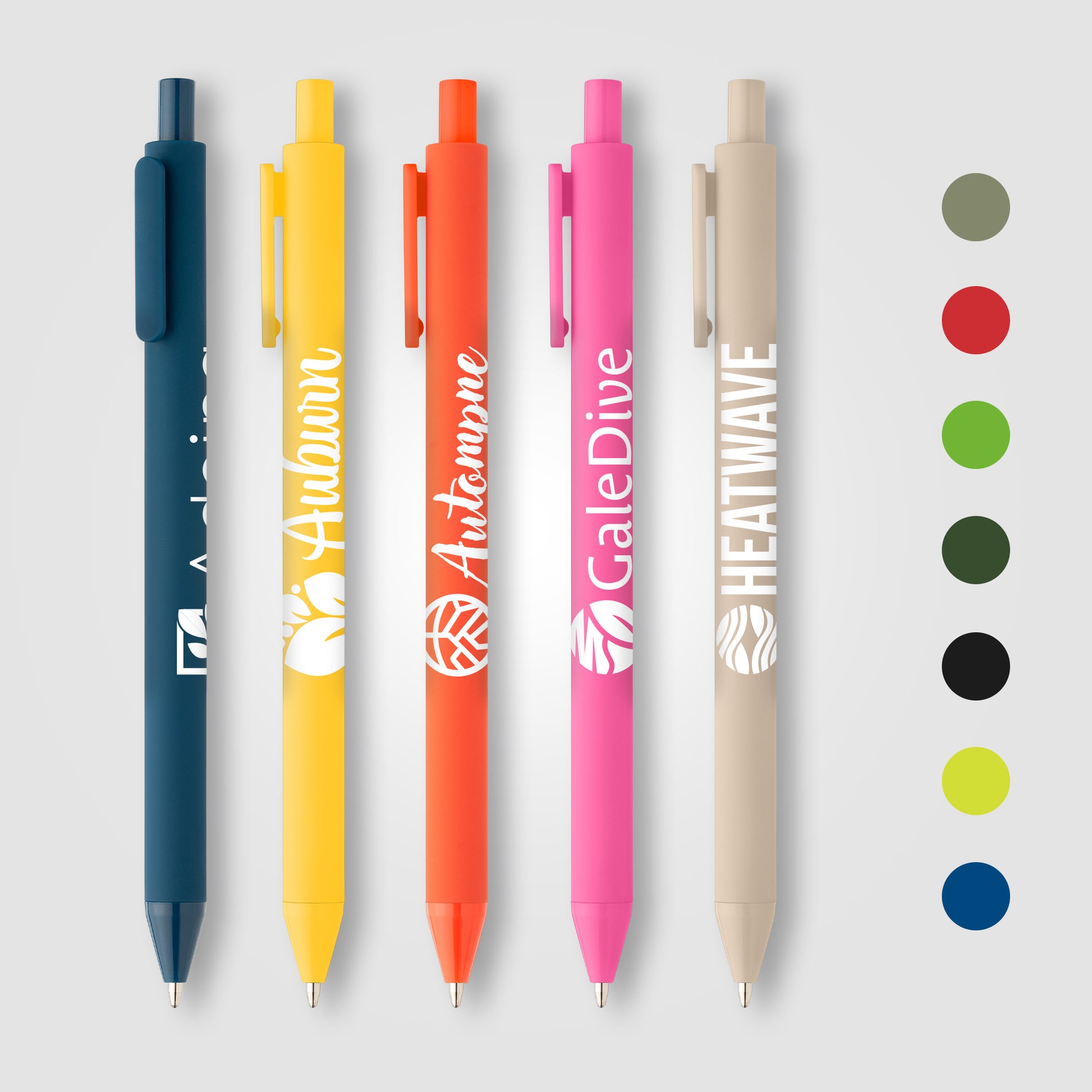 Image of the Bloom Recycled Plastic Retractable Soft Touch Pen promotional product, SKU AMA.