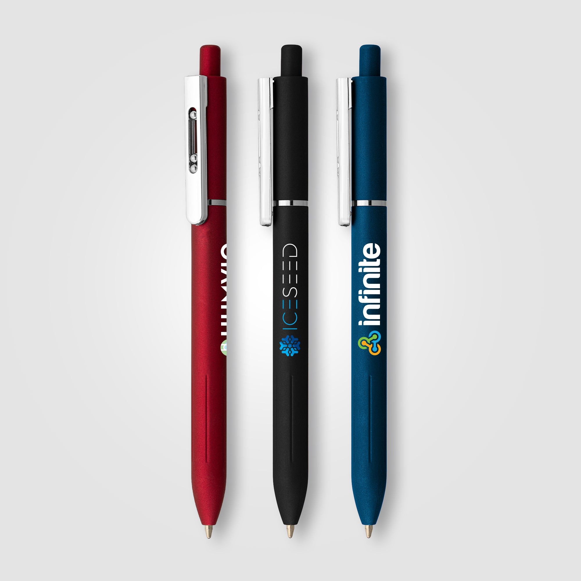 Image of the Lark Recycled Plastic Retractable Fidget Clip Pen - ColorJet promotional product, SKU AMC-C.