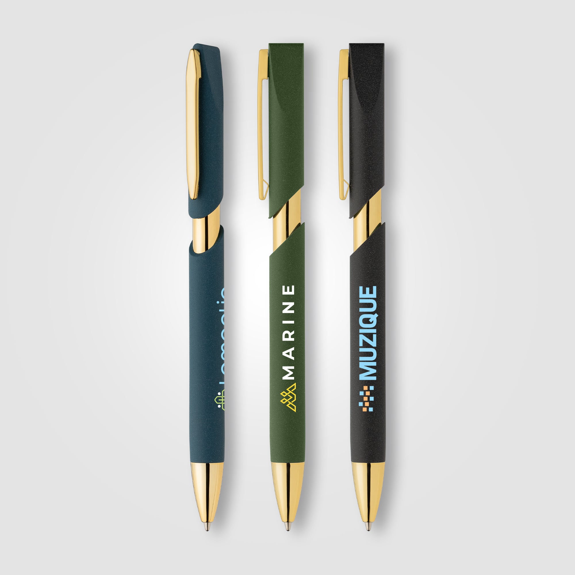 Image of the Aurelia Recycled Plastic Gold Trim Pen - ColorJet promotional product, SKU AMD-C.