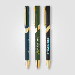 Image of the Aurelia Recycled Plastic Gold Trim Pen - ColorJet promotional product, SKU AMD-C.