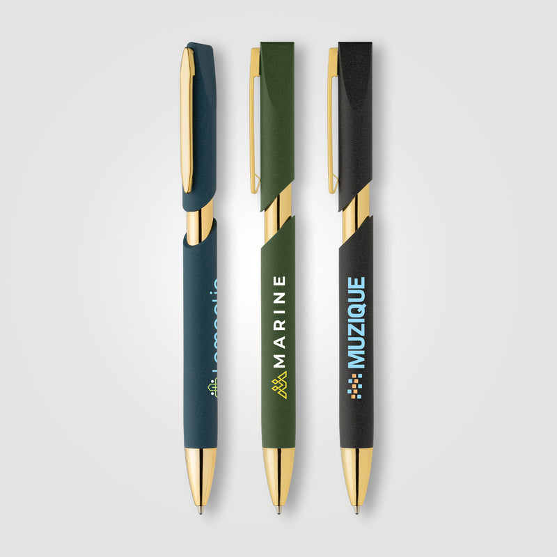 Aurelia Recycled Plastic Gold Trim Pen - ColorJet-zoom-
