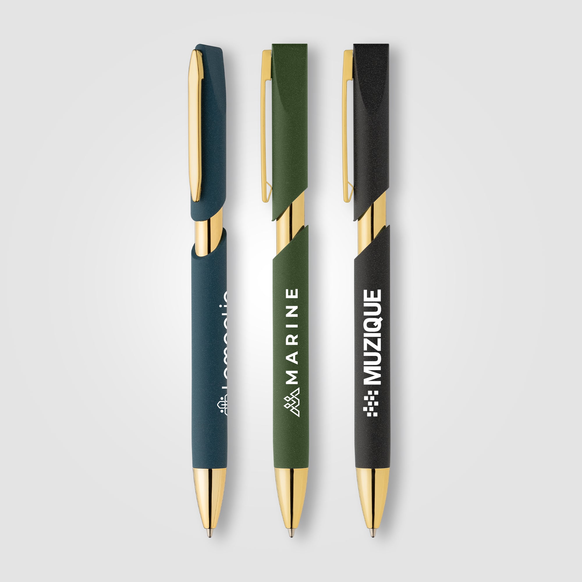 Image of the Aurelia Recycled Plastic Gold Trim Pen promotional product, SKU AMD.