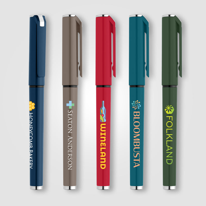 Islander Recycled Plastic Monochrome Gel Grip Pen - ColorJet-zoom-