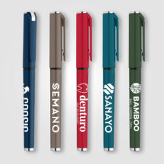 Image of the Islander Recycled Plastic Monochrome Gel Grip Pen promotional product, SKU AMK.