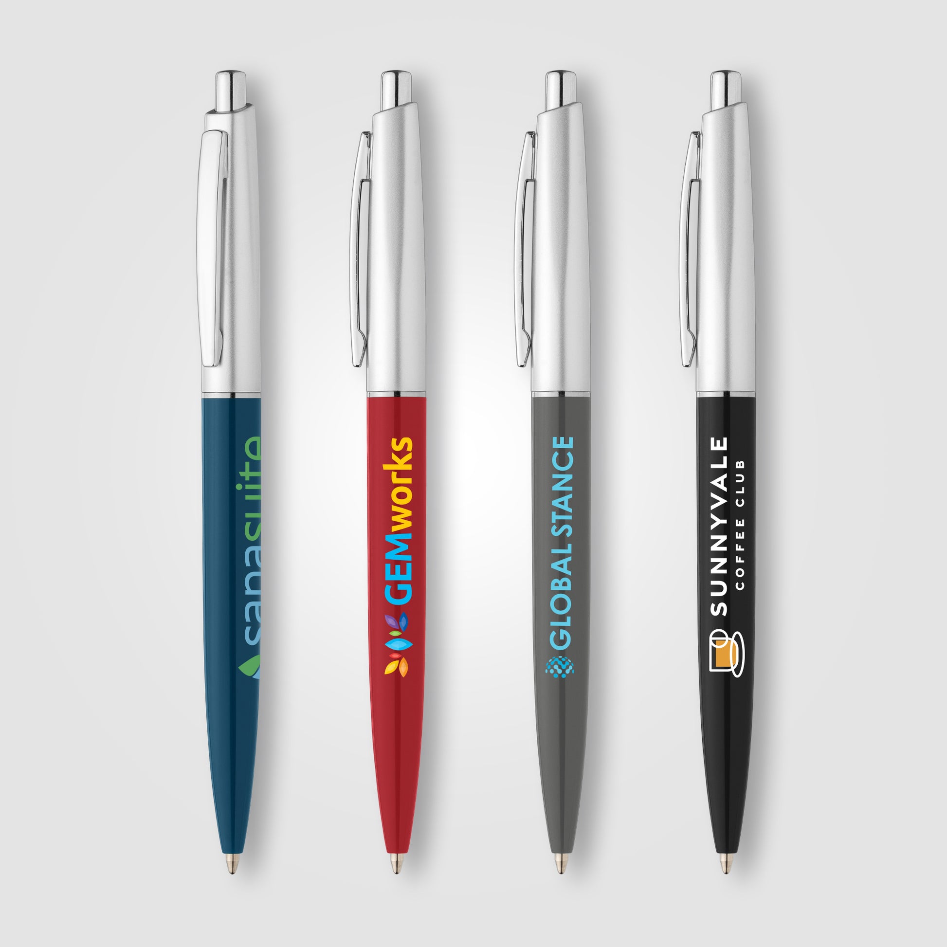 Image of the Natori Recycled Plastic Chrome Trim Pen - ColorJet promotional product, SKU AMY-C.