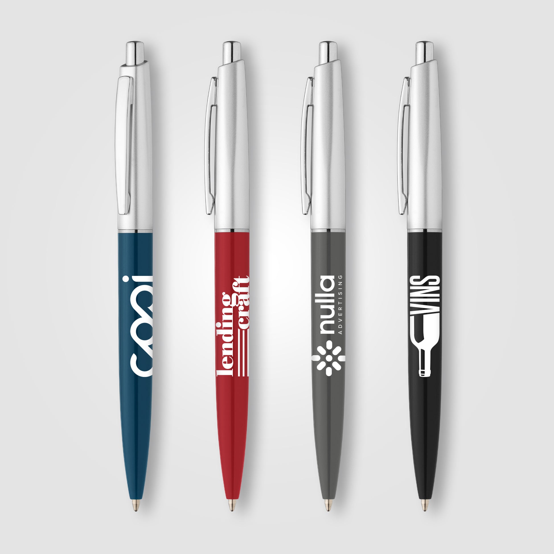 Image of the Natori Recycled Plastic Chrome Trim Pen promotional product, SKU AMY.