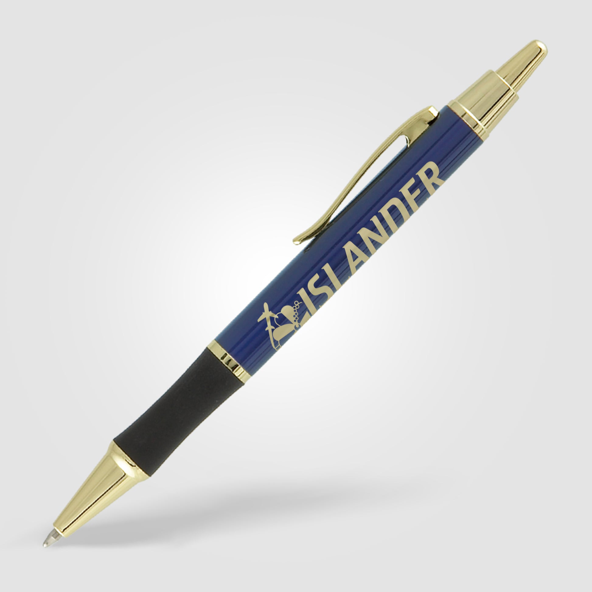 Matrix Grip Pen w/ Gold Top & Accents - LaserMax - Metal Pen-3