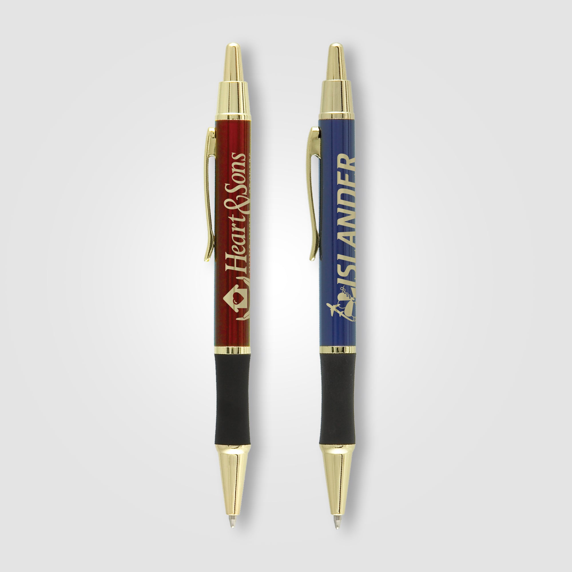 Image of the Matrix Grip Pen w/ Gold Top & Accents - LaserMax - Metal Pen promotional product, SKU DXL-LM.