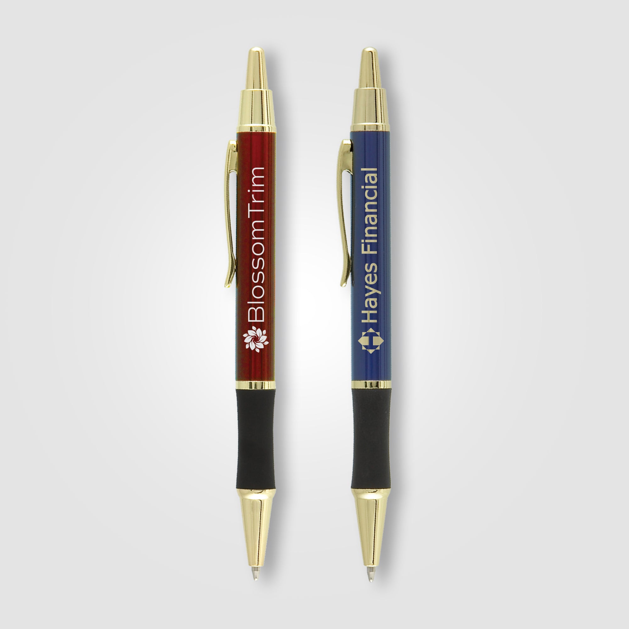 Matrix Grip Pen w/ Gold Top & Accents - Laser Engraved Metal Pen-zoom-1