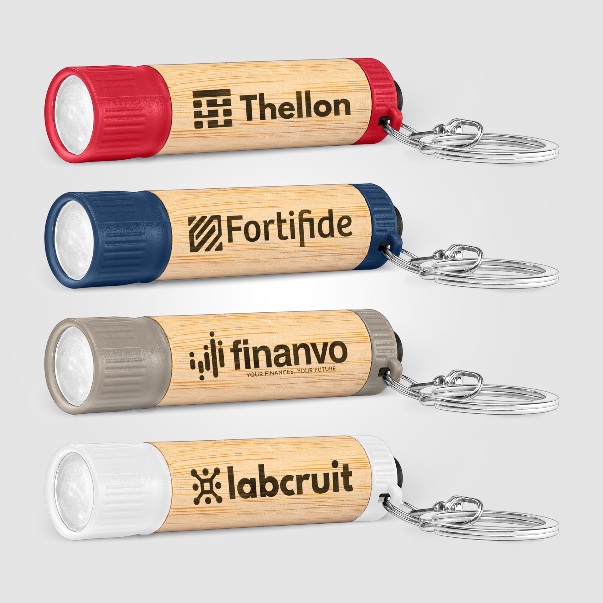 Bamboo LED Flashlight with Keyring-1