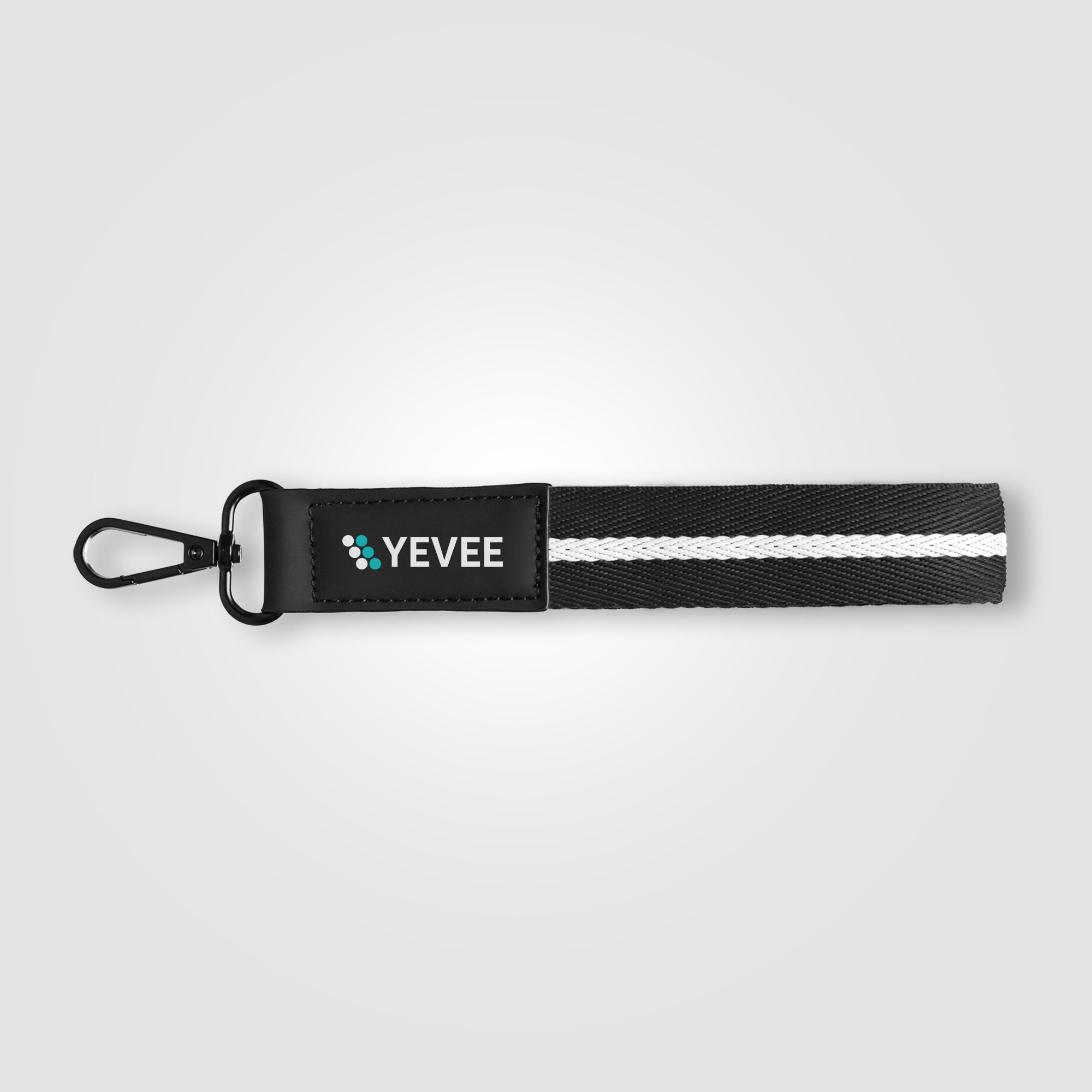 Newport rPET Woven Chevron Snap Trigger Keychain - 7.5" W x 1" H - ColorJet-zoom-2