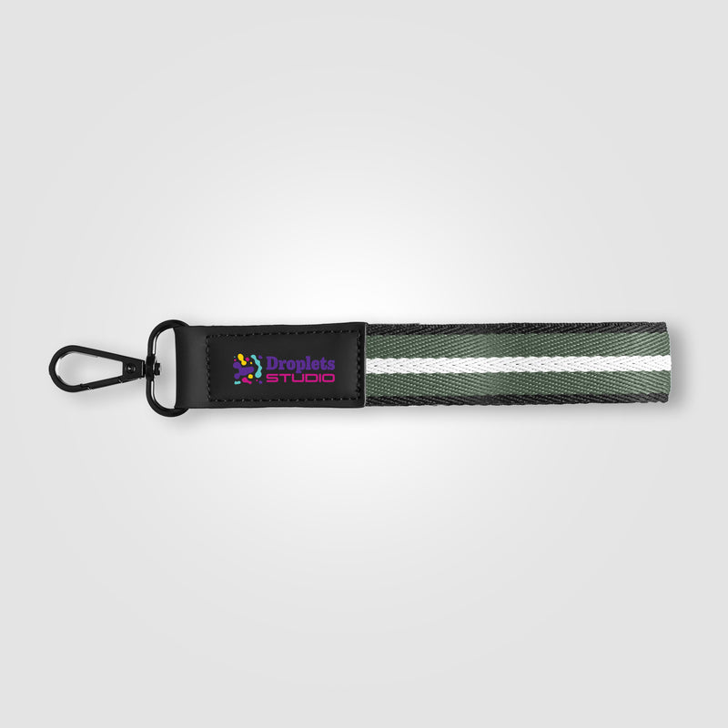 Newport rPET Woven Chevron Snap Trigger Keychain - 7.5" W x 1" H - ColorJet-zoom-