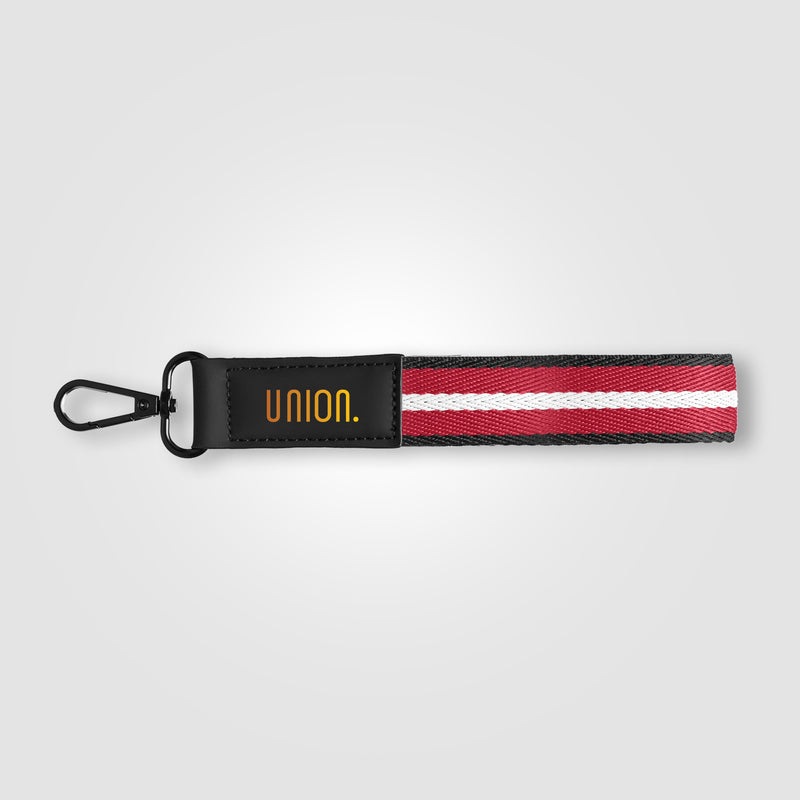 Newport rPET Woven Chevron Snap Trigger Keychain - 7.5" W x 1" H - ColorJet-zoom-