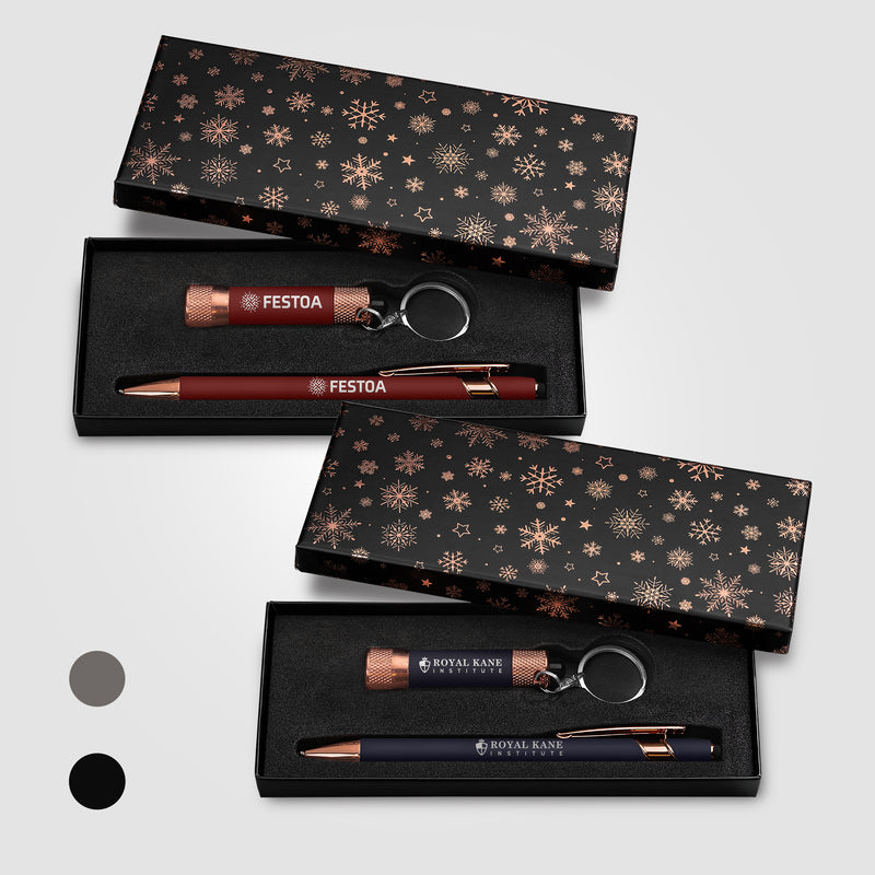 Ellipse & Chroma Rose Gold Snowflake Gift Set - Laser-zoom-