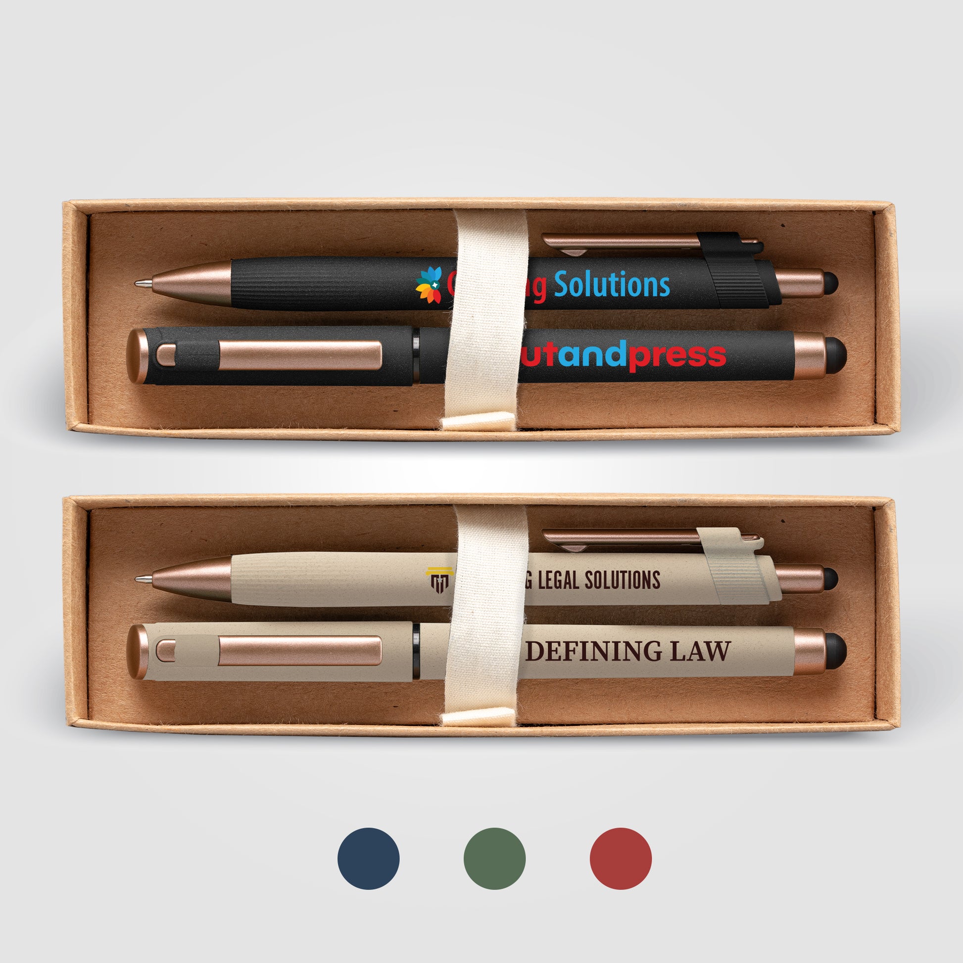 York Recycled Plastic Bronze Trim Pen Gift Set-1