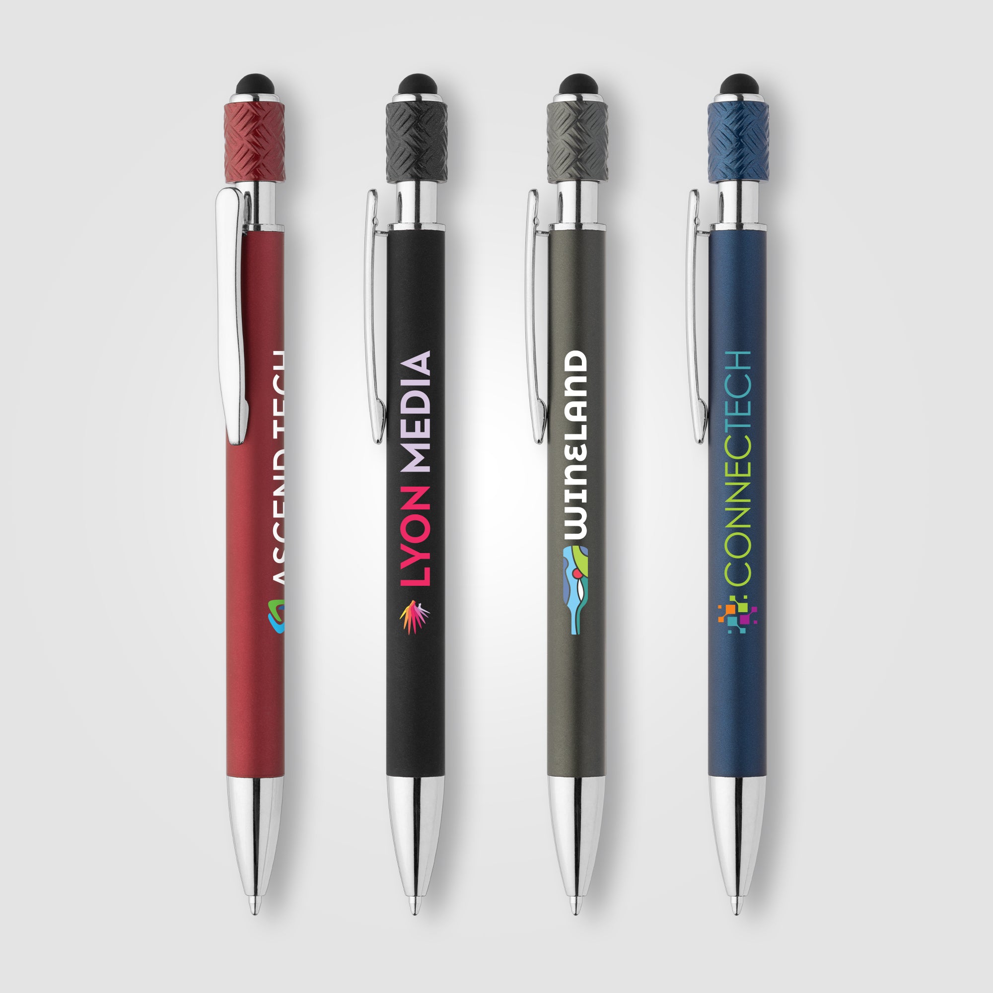 Image of the Wave Aluminum Spinner Stylus Pen - ColorJet promotional product, SKU JAE-C.