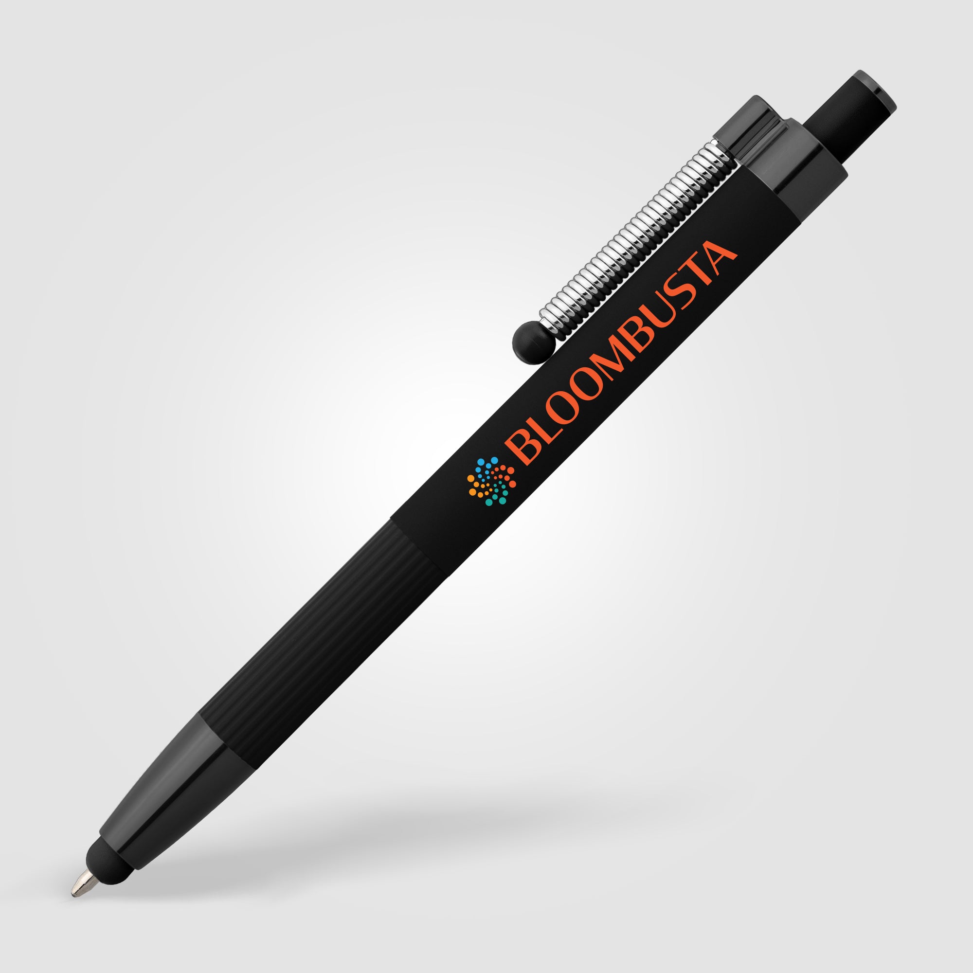Lisbon Recycled Aluminum Monochrome Fidget Stylus Pen -ColorJet-zoom-2