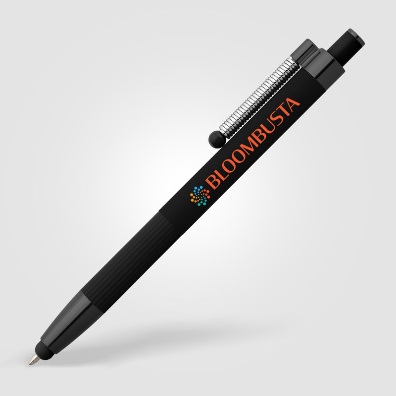 Lisbon Recycled Aluminum Monochrome Fidget Stylus Pen -ColorJet-zoom-