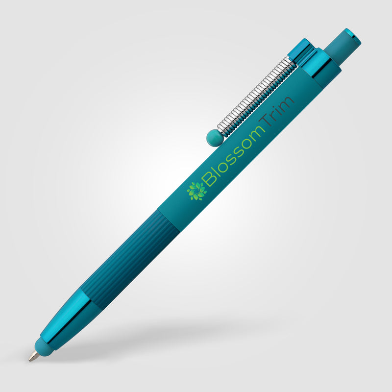 Lisbon Recycled Aluminum Monochrome Fidget Stylus Pen -ColorJet-zoom-