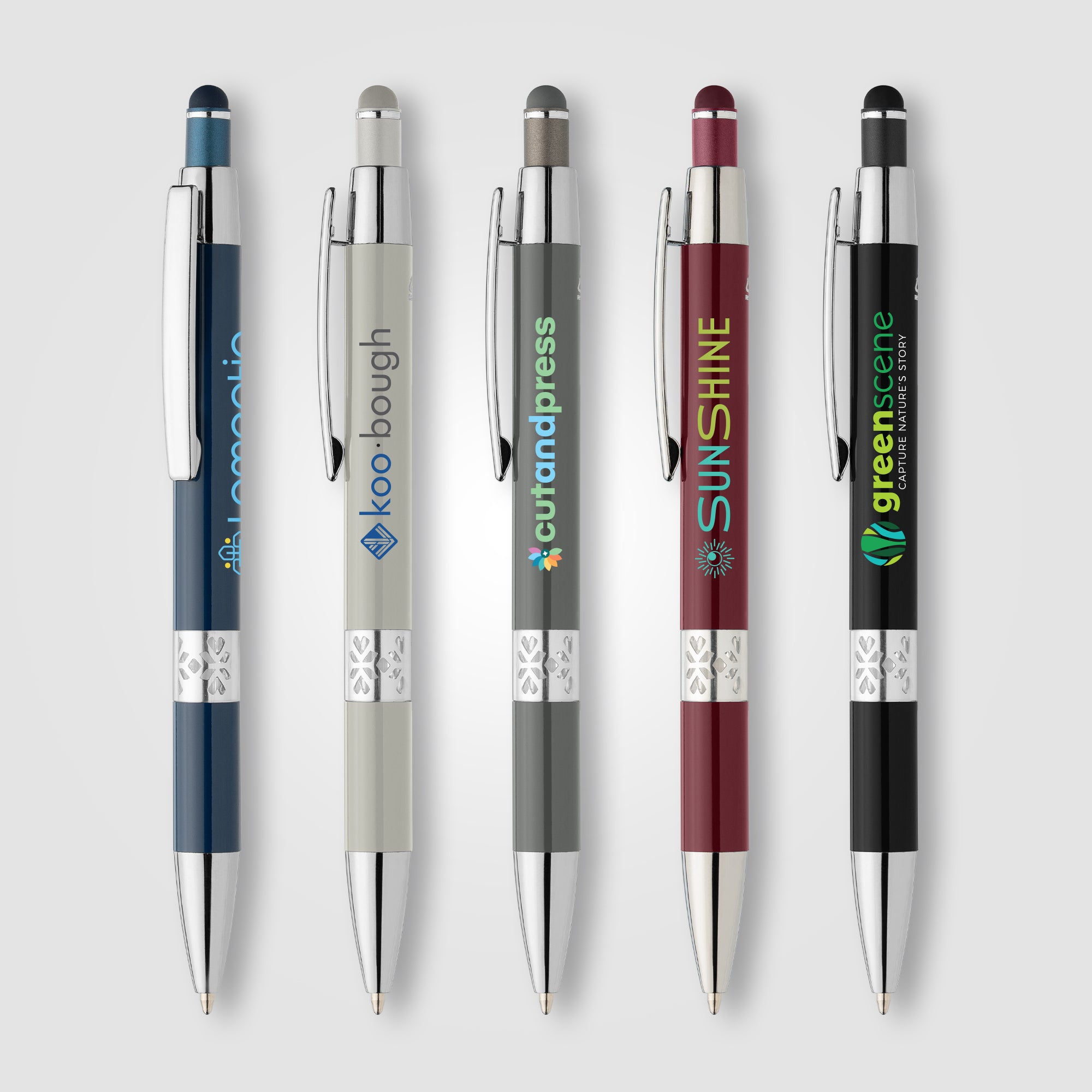 Adorn Recycled Aluminum Chrome Trim Stylus Pen - ColorJet-zoom-1