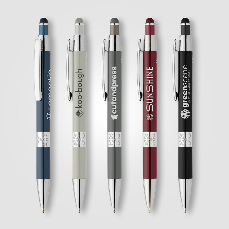 Adorn Recycled Aluminum Chrome Trim Stylus Pen-zoom-