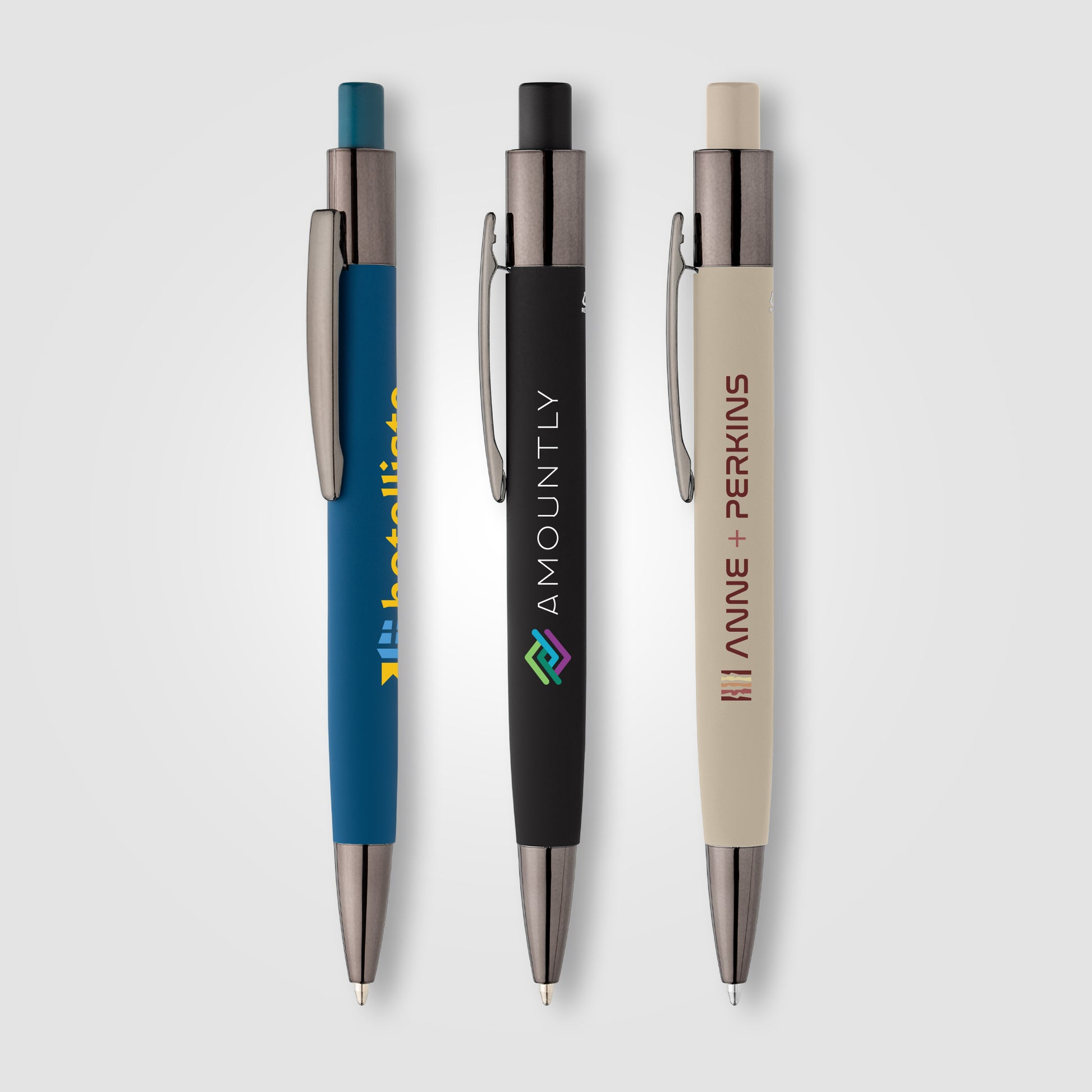 Malmö Recycled Aluminum Soft Touch Barrel Pen - ColorJet-1